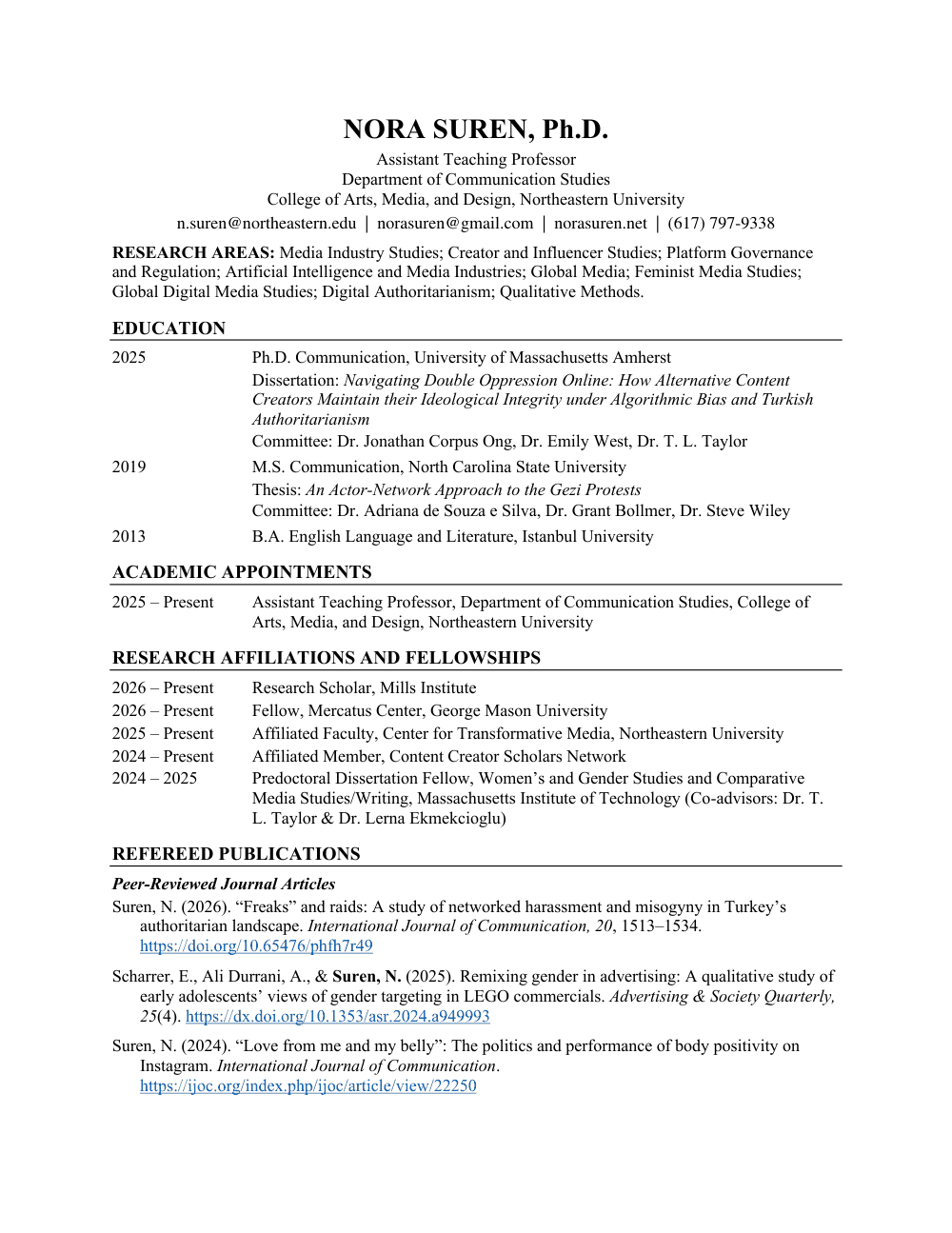 Curriculum vitae, page 1 of 7