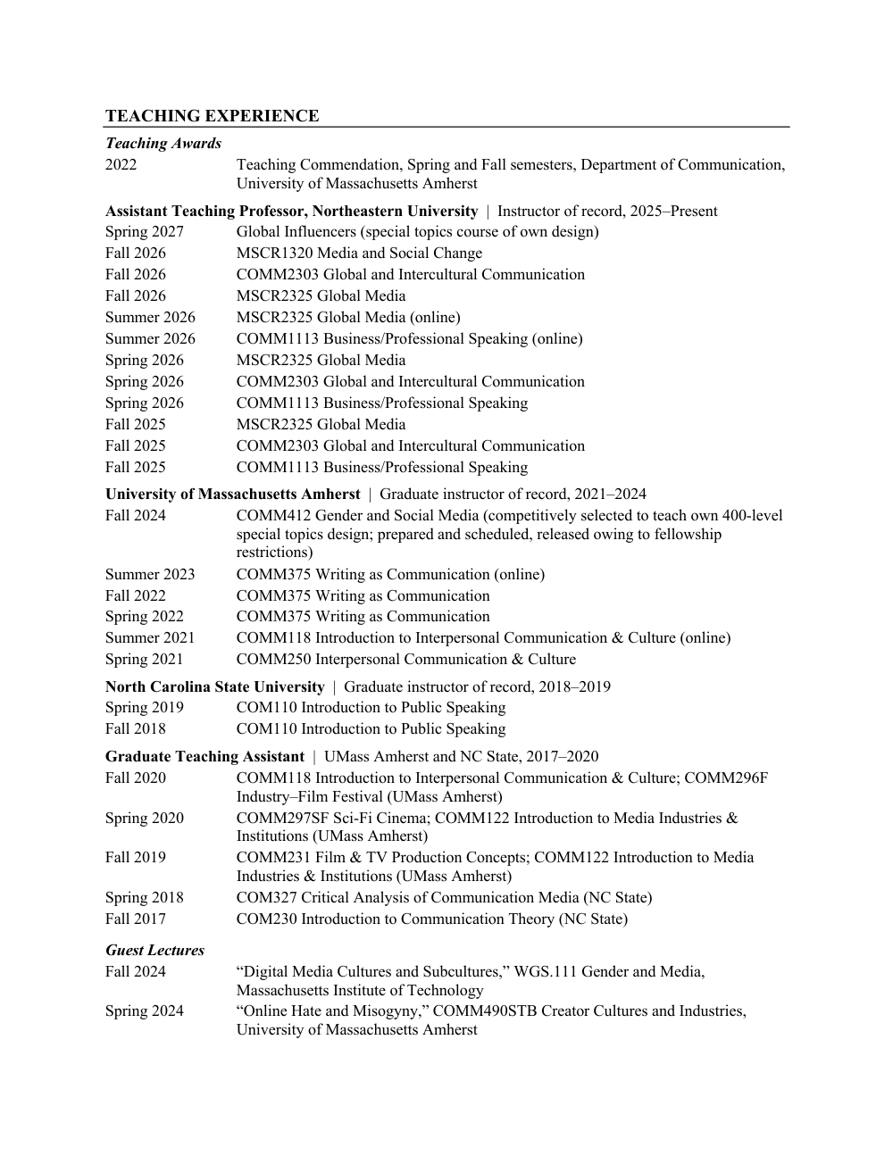 Curriculum vitae, page 5 of 7
